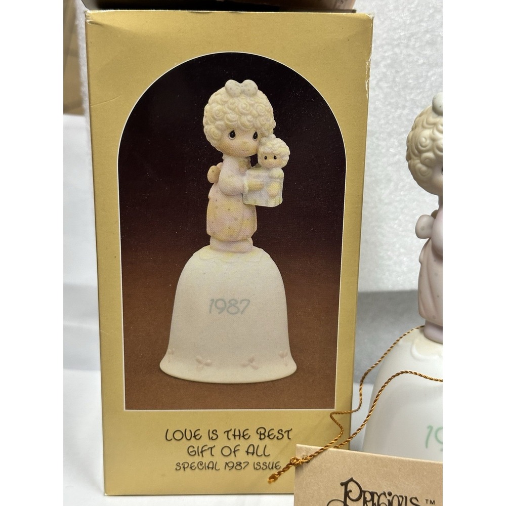 Precious Moments "Love Is‎ The Best Gift Of All" 1987 Figurine Bisque Bell - Picture 4 of 8